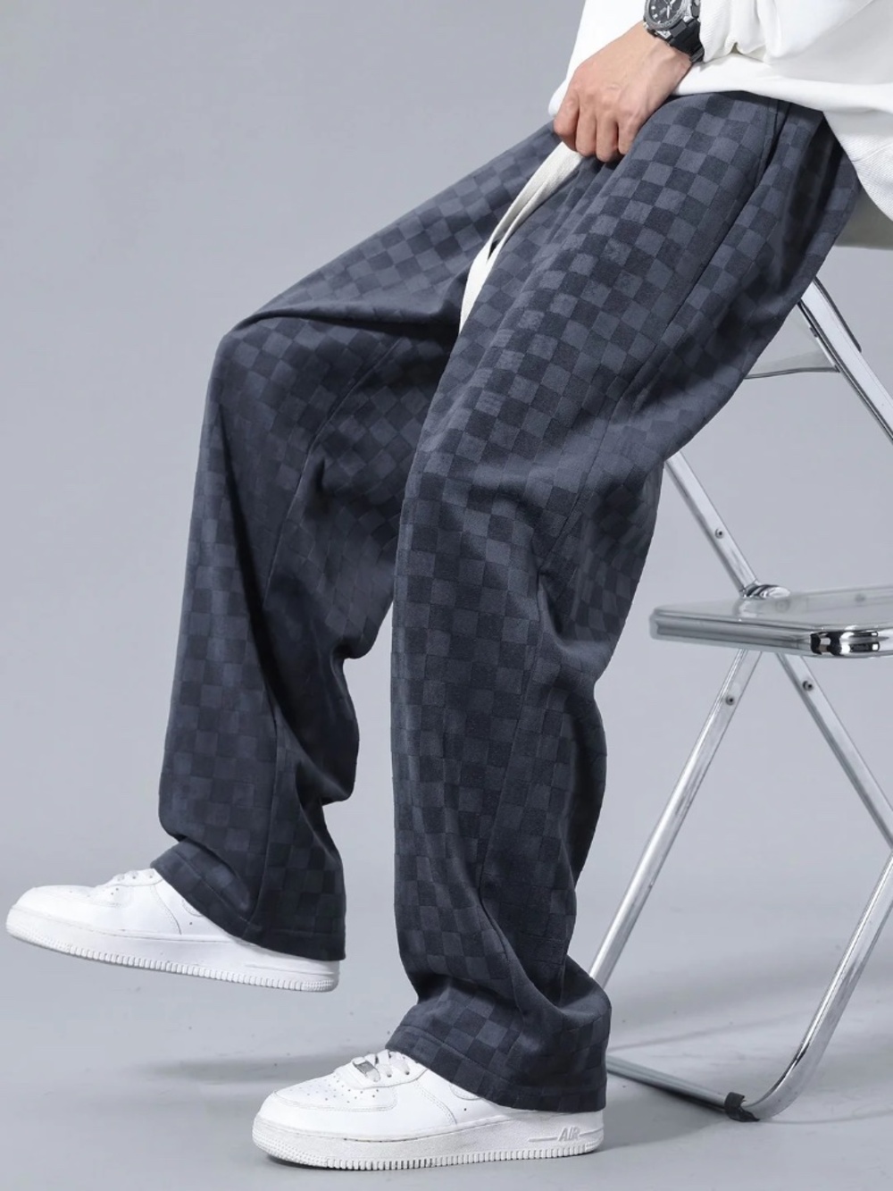 NWT Hoooyi Checkerboard Straight leg pant BLACK XL
